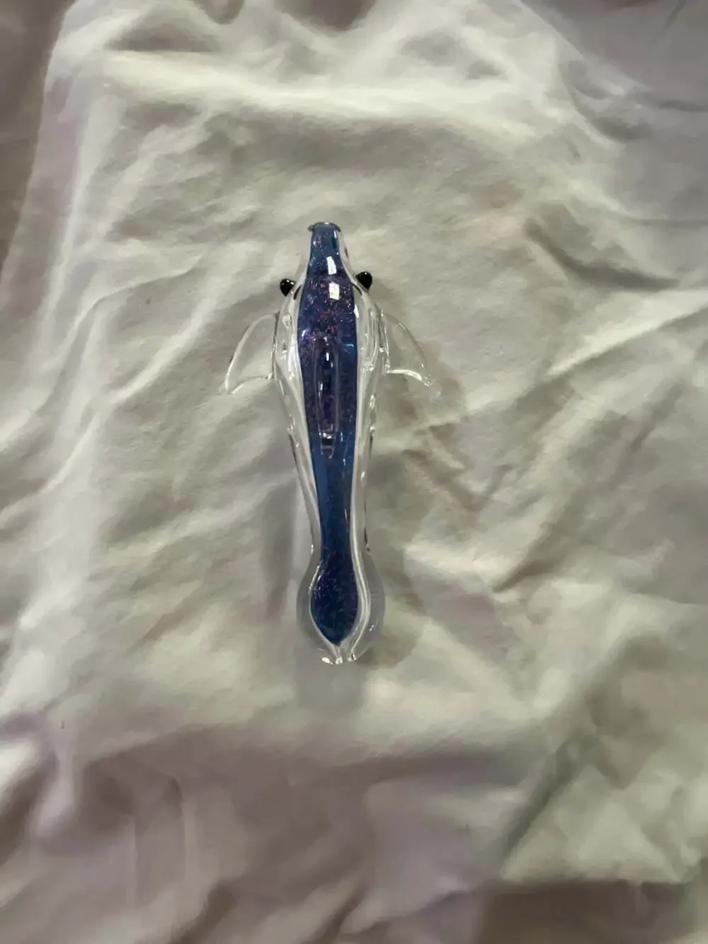 Artisan Hand-Blown Glass Dolphin  Piece for collectors